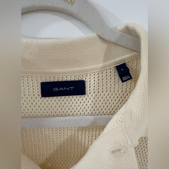 Gant Short sleeved cream Polo knit Size Large - Picture 2 of 7